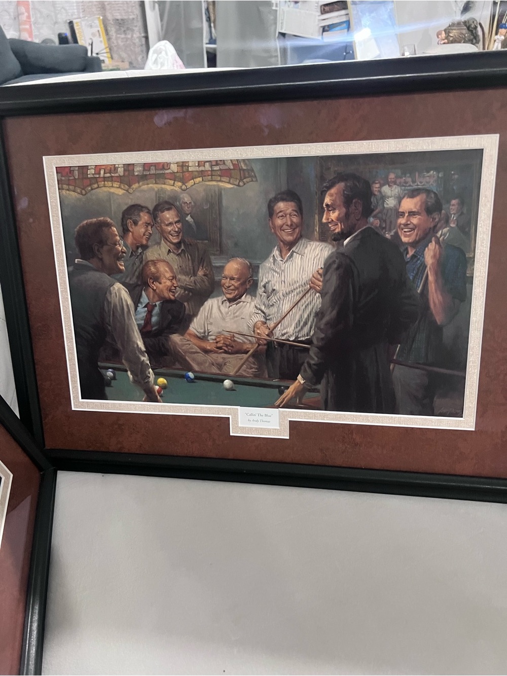 Andy Thomas Framed Art Prints Set - Grand Ol' Gang & The Republicans Pool Game D